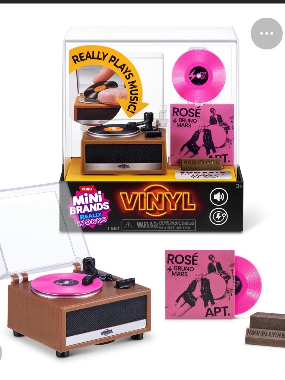 ZURU Mini Brands Vinyl Toy Record Player - Pink